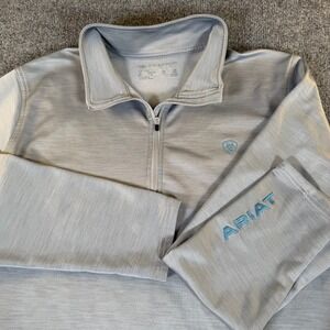 Ariat Men Tek Team Mid States 1/2 Zip Sweatshirt Gray 10054309 XXL #4061